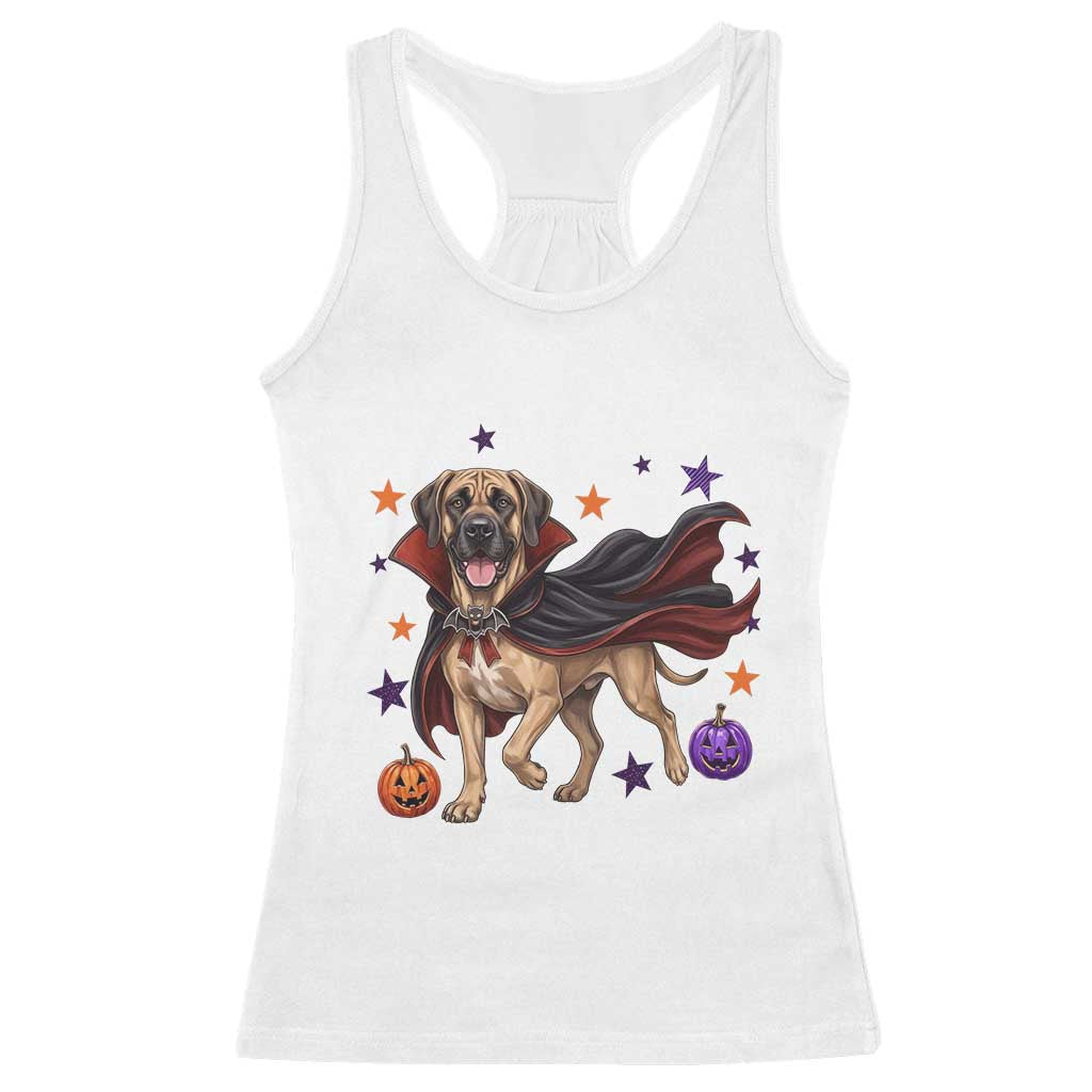 Cute Halloween Great Dane Dog Pumpkin Ghost and Witch T-Shirt Racerback Tank Top