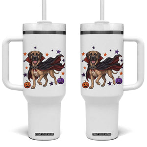 Cute Halloween Great Dane Dog Pumpkin Ghost and Witch T-Shirt Tumbler With Handle