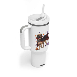 Cute Halloween Great Dane Dog Pumpkin Ghost and Witch T-Shirt Tumbler With Handle