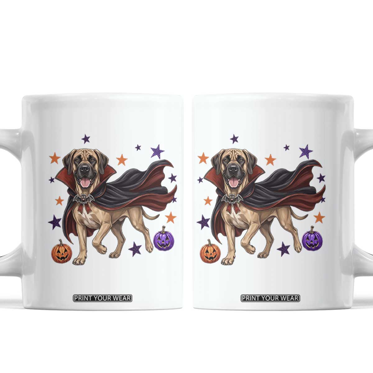 Cute Halloween Great Dane Dog Pumpkin Ghost and Witch T-Shirt Coffee Mug