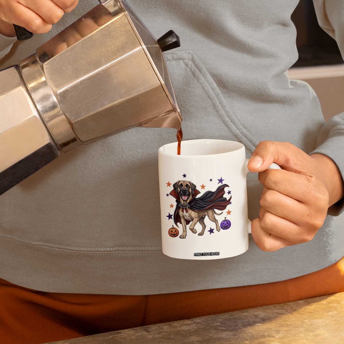 Cute Halloween Great Dane Dog Pumpkin Ghost and Witch T-Shirt Coffee Mug