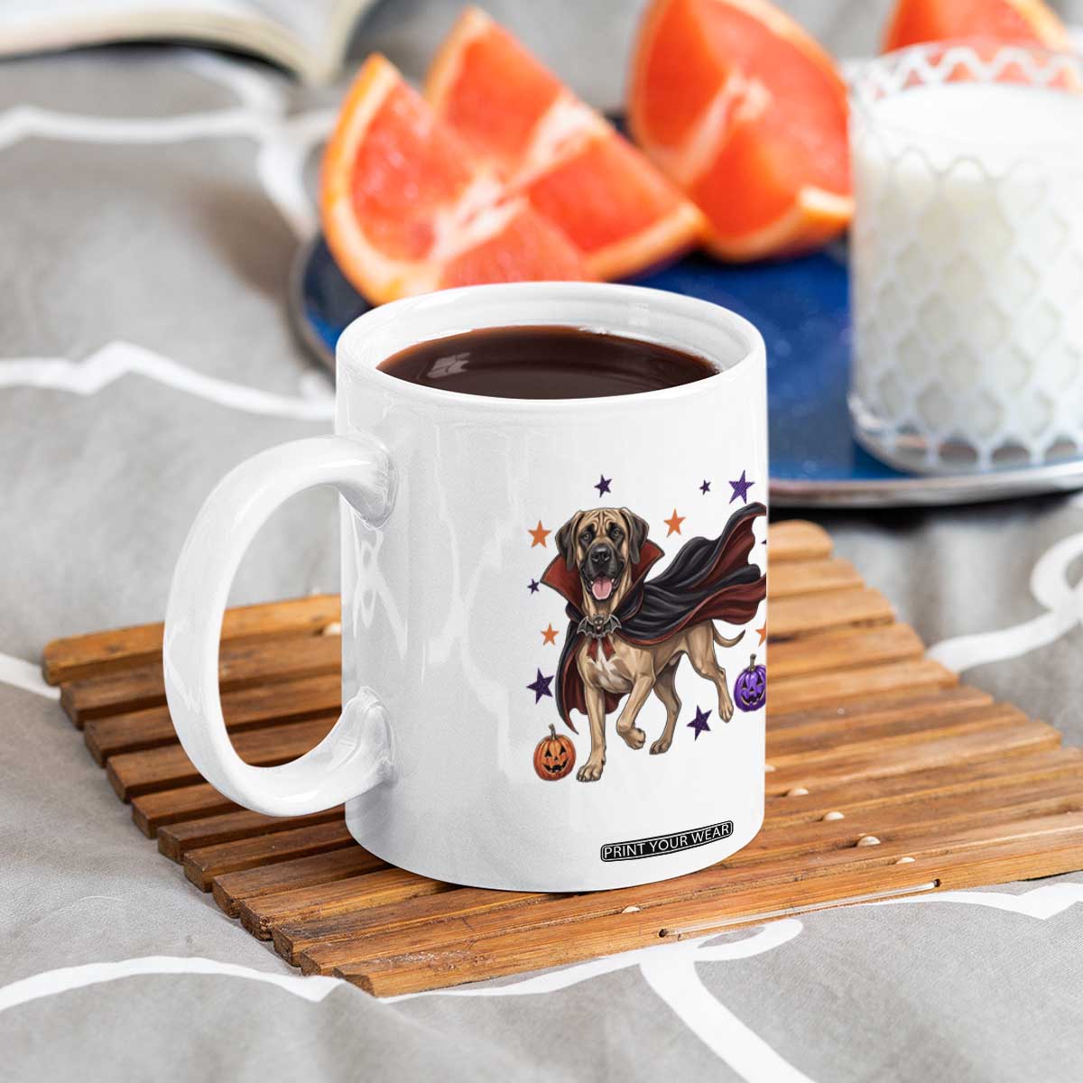 Cute Halloween Great Dane Dog Pumpkin Ghost and Witch T-Shirt Coffee Mug