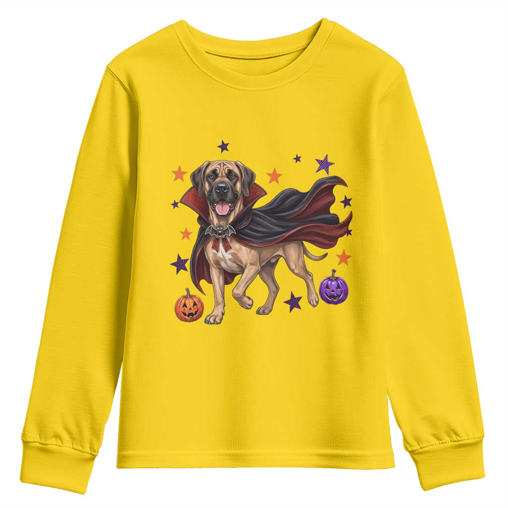 Cute Halloween Great Dane Dog Pumpkin Ghost and Witch T-Shirt Youth Sweatshirt