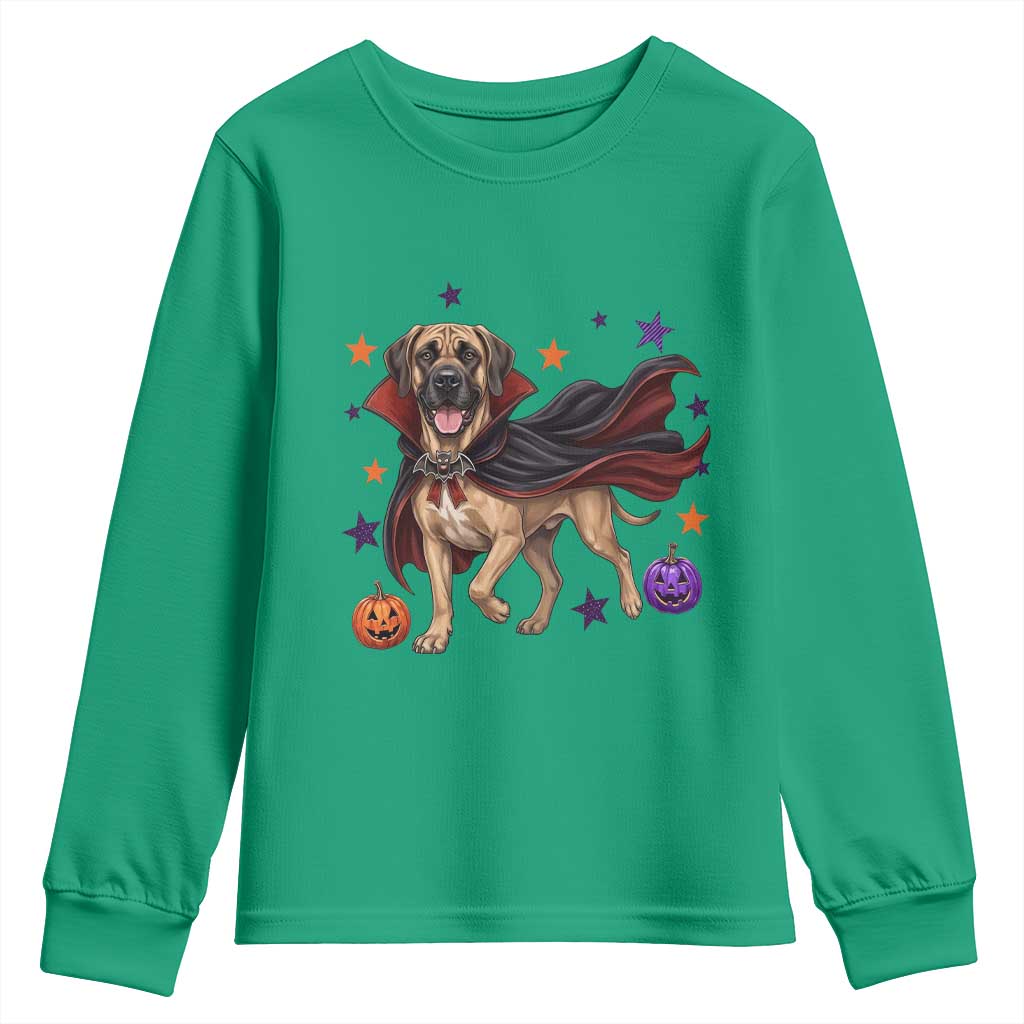 Cute Halloween Great Dane Dog Pumpkin Ghost and Witch T-Shirt Youth Sweatshirt