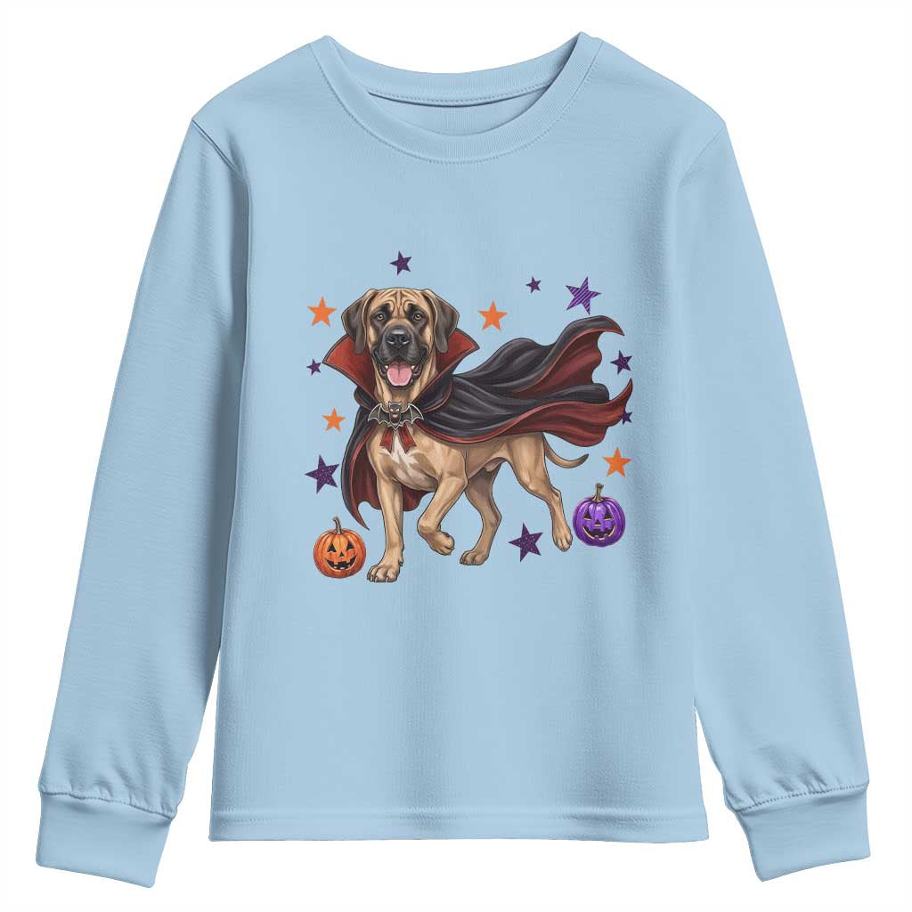 Cute Halloween Great Dane Dog Pumpkin Ghost and Witch T-Shirt Youth Sweatshirt