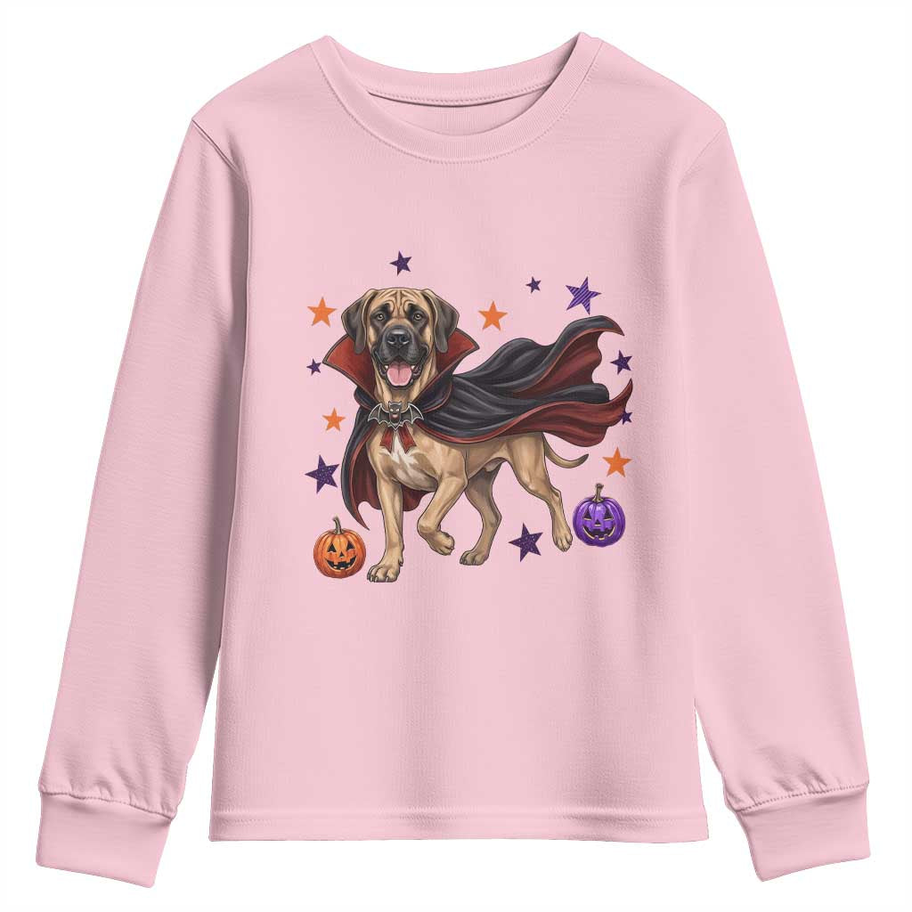 Cute Halloween Great Dane Dog Pumpkin Ghost and Witch T-Shirt Youth Sweatshirt