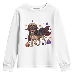 Cute Halloween Great Dane Dog Pumpkin Ghost and Witch T-Shirt Youth Sweatshirt