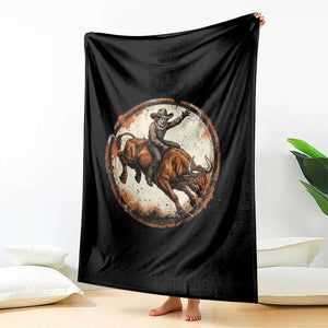 Funny Rodeo Clown Bull Riding Throw Blanket Western Rodeo Fighter Gift