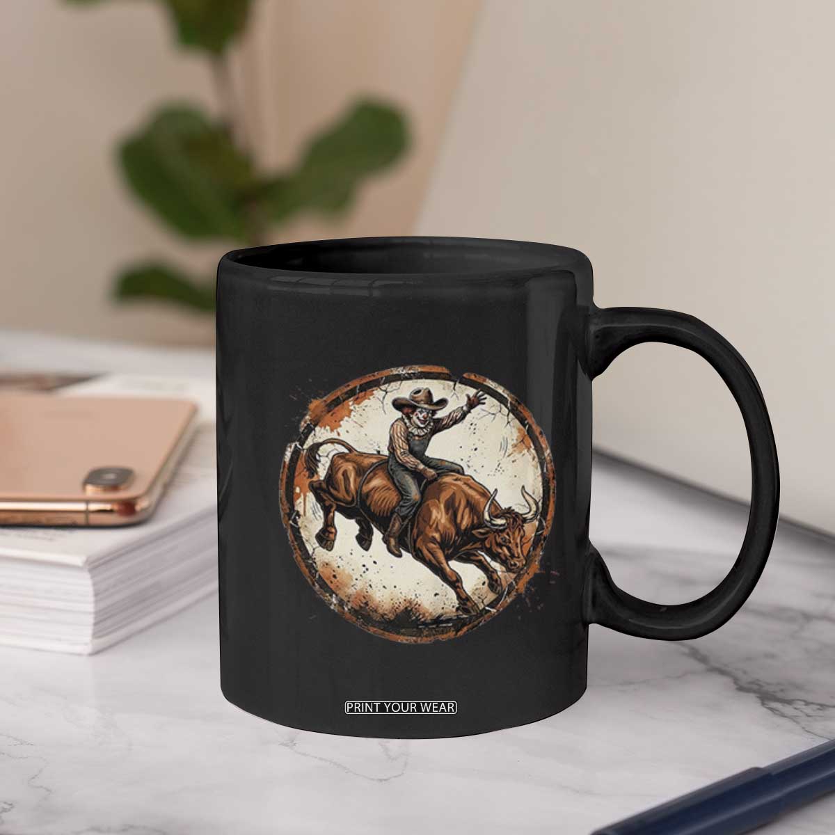 Funny Rodeo Clown Bull Riding Coffee Mug Western Rodeo Fighter Gift