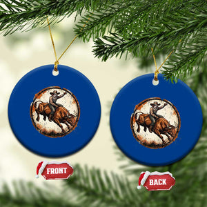 Funny Rodeo Clown Bull Riding Ceramic Ornament Western Rodeo Fighter Gift