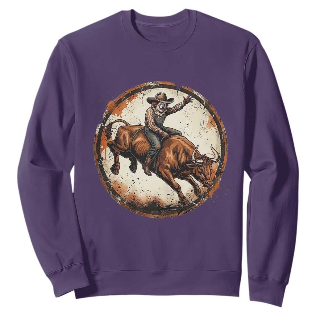 Funny Rodeo Clown Bull Riding Sweatshirt Western Rodeo Fighter Gift
