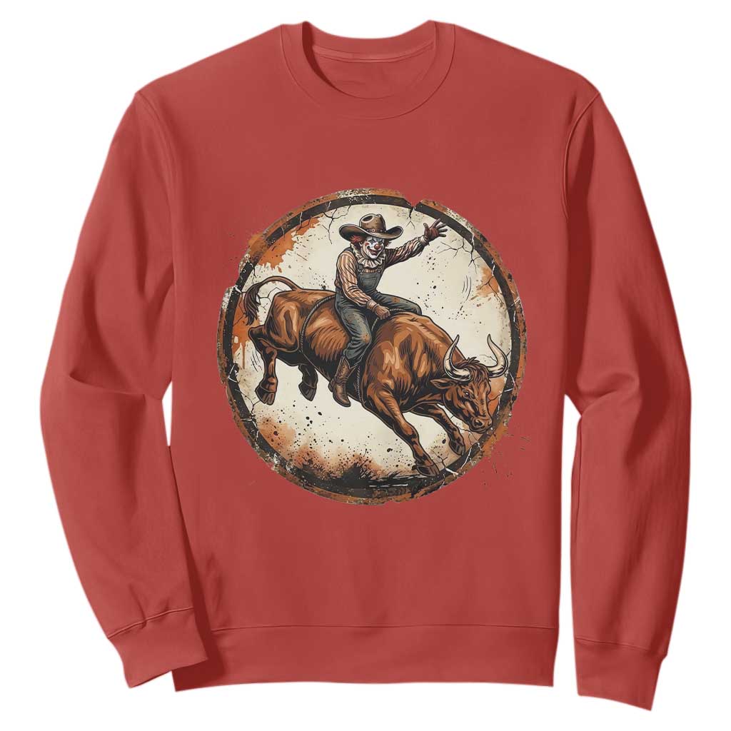 Funny Rodeo Clown Bull Riding Sweatshirt Western Rodeo Fighter Gift
