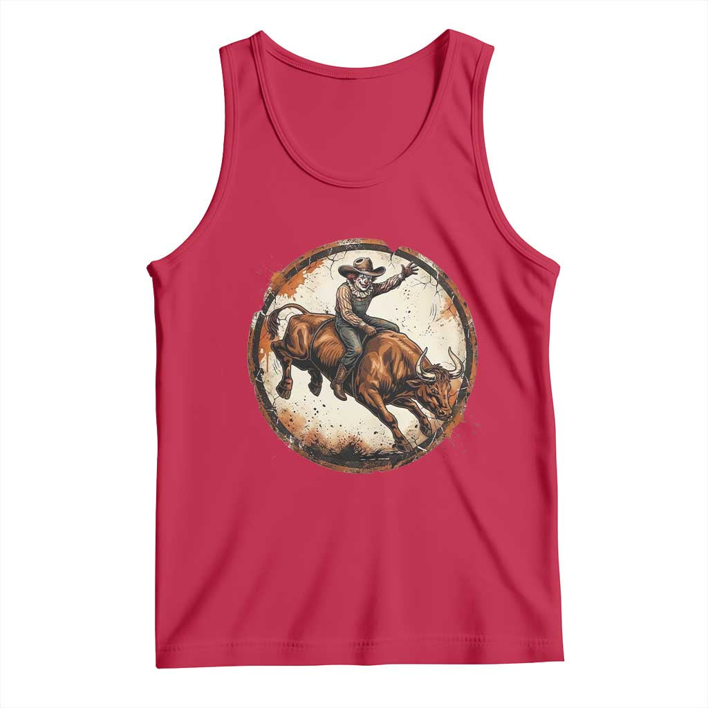 Funny Rodeo Clown Bull Riding Tank Top Western Rodeo Fighter Gift