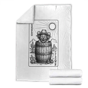 Funny Rodeo Clown In Barrel Throw Blanket Western Playing Card Rodeo Gift