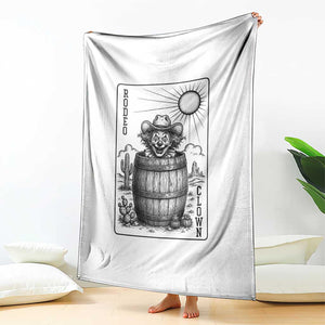 Funny Rodeo Clown In Barrel Throw Blanket Western Playing Card Rodeo Gift