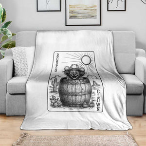 Funny Rodeo Clown In Barrel Throw Blanket Western Playing Card Rodeo Gift