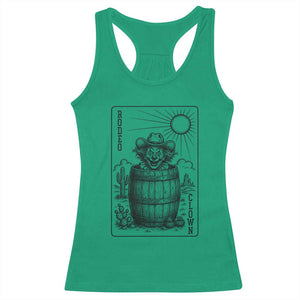 Funny Rodeo Clown In Barrel Racerback Tank Top Western Playing Card Rodeo Gift