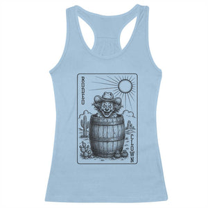 Funny Rodeo Clown In Barrel Racerback Tank Top Western Playing Card Rodeo Gift