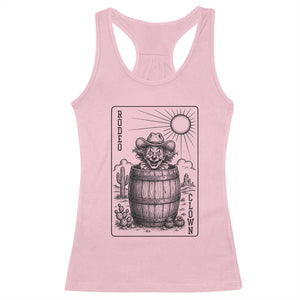 Funny Rodeo Clown In Barrel Racerback Tank Top Western Playing Card Rodeo Gift