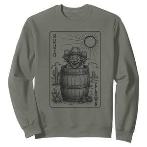 Funny Rodeo Clown In Barrel Sweatshirt Western Playing Card Rodeo Gift