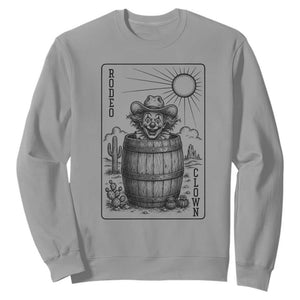 Funny Rodeo Clown In Barrel Sweatshirt Western Playing Card Rodeo Gift