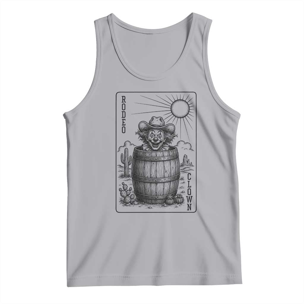 Funny Rodeo Clown In Barrel Tank Top Western Playing Card Rodeo Gift