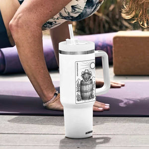 Funny Rodeo Clown In Barrel Tumbler With Handle Western Playing Card Rodeo Gift