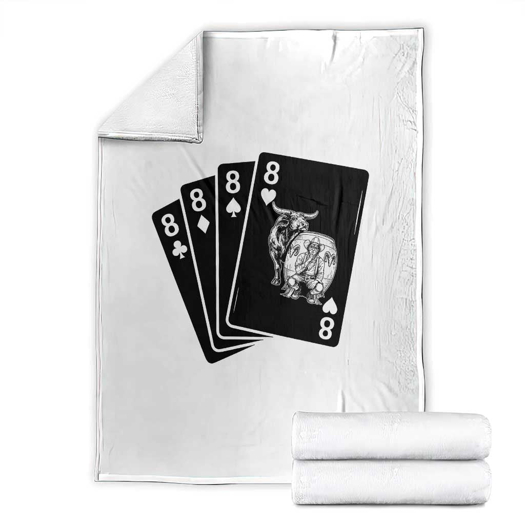 Funny Rodeo Clown Bull Western Playing Cards Poker Gift Throw Blanket