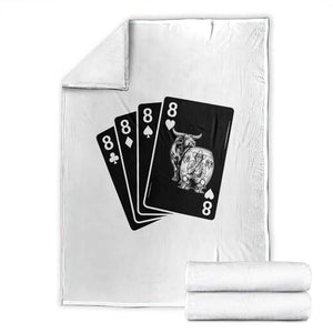 Funny Rodeo Clown Bull Western Playing Cards Poker Gift Throw Blanket