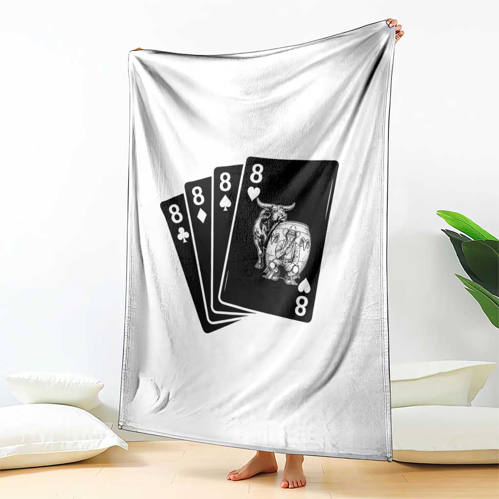 Funny Rodeo Clown Bull Western Playing Cards Poker Gift Throw Blanket