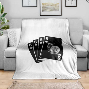 Funny Rodeo Clown Bull Western Playing Cards Poker Gift Throw Blanket