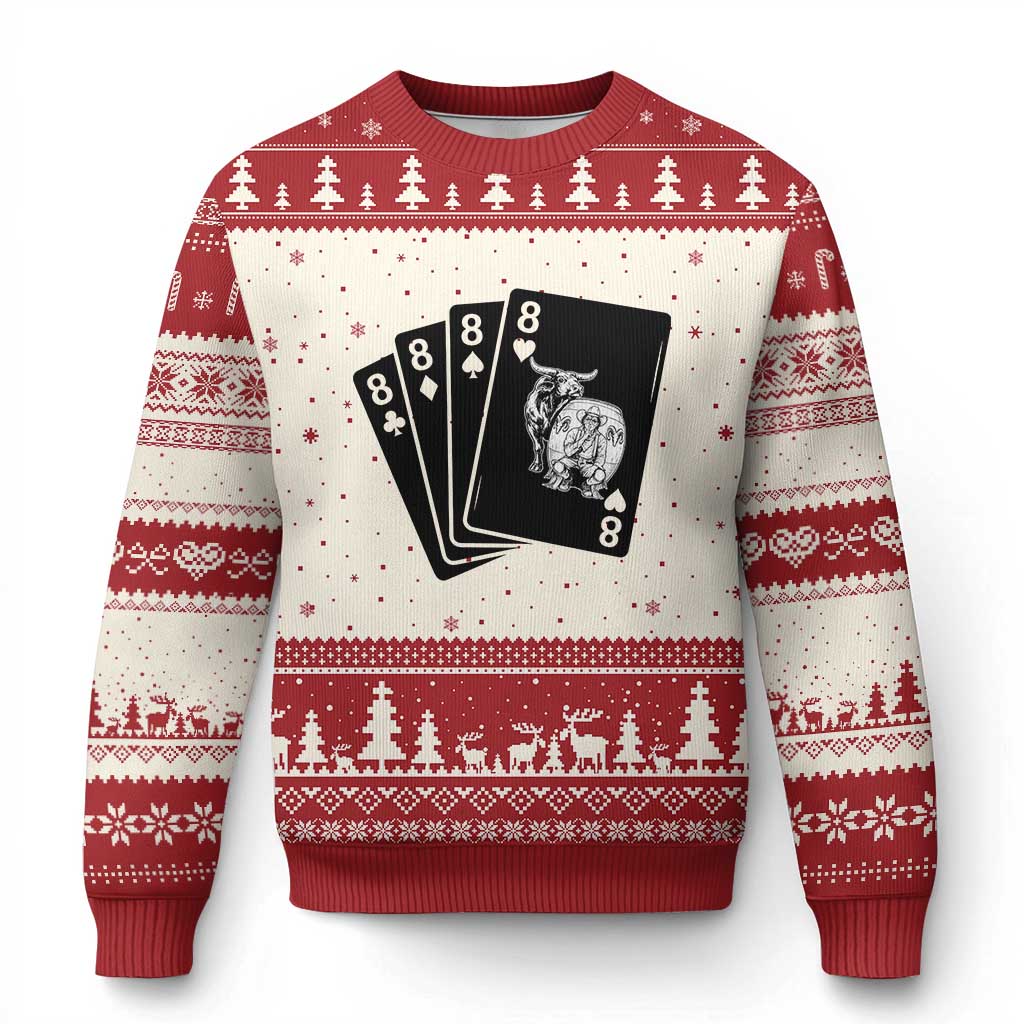 Funny Rodeo Clown Bull Western Playing Cards Poker Gift Ugly Christmas Sweater