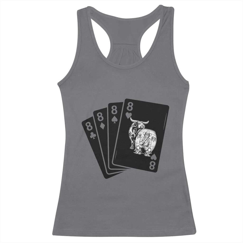 Funny Rodeo Clown Bull Western Playing Cards Poker Gift Racerback Tank Top