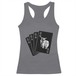 Funny Rodeo Clown Bull Western Playing Cards Poker Gift Racerback Tank Top
