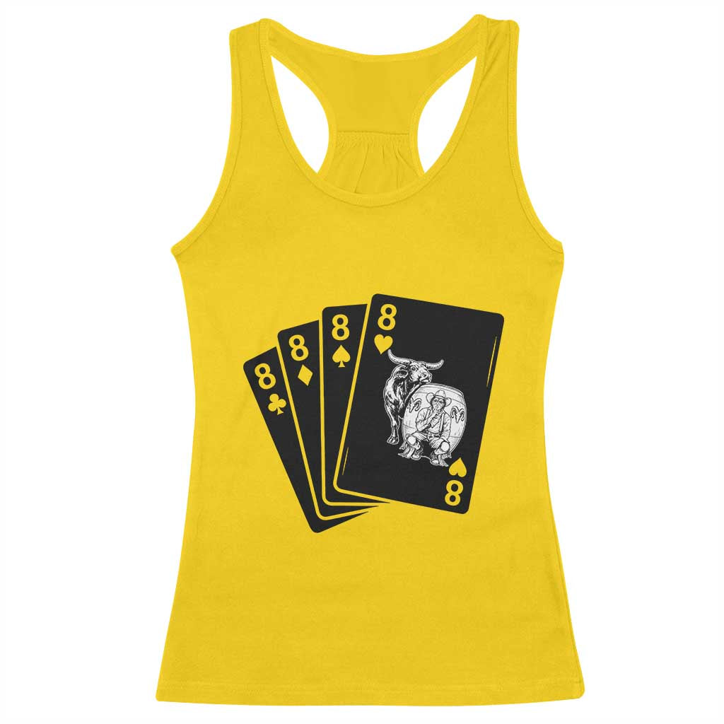 Funny Rodeo Clown Bull Western Playing Cards Poker Gift Racerback Tank Top