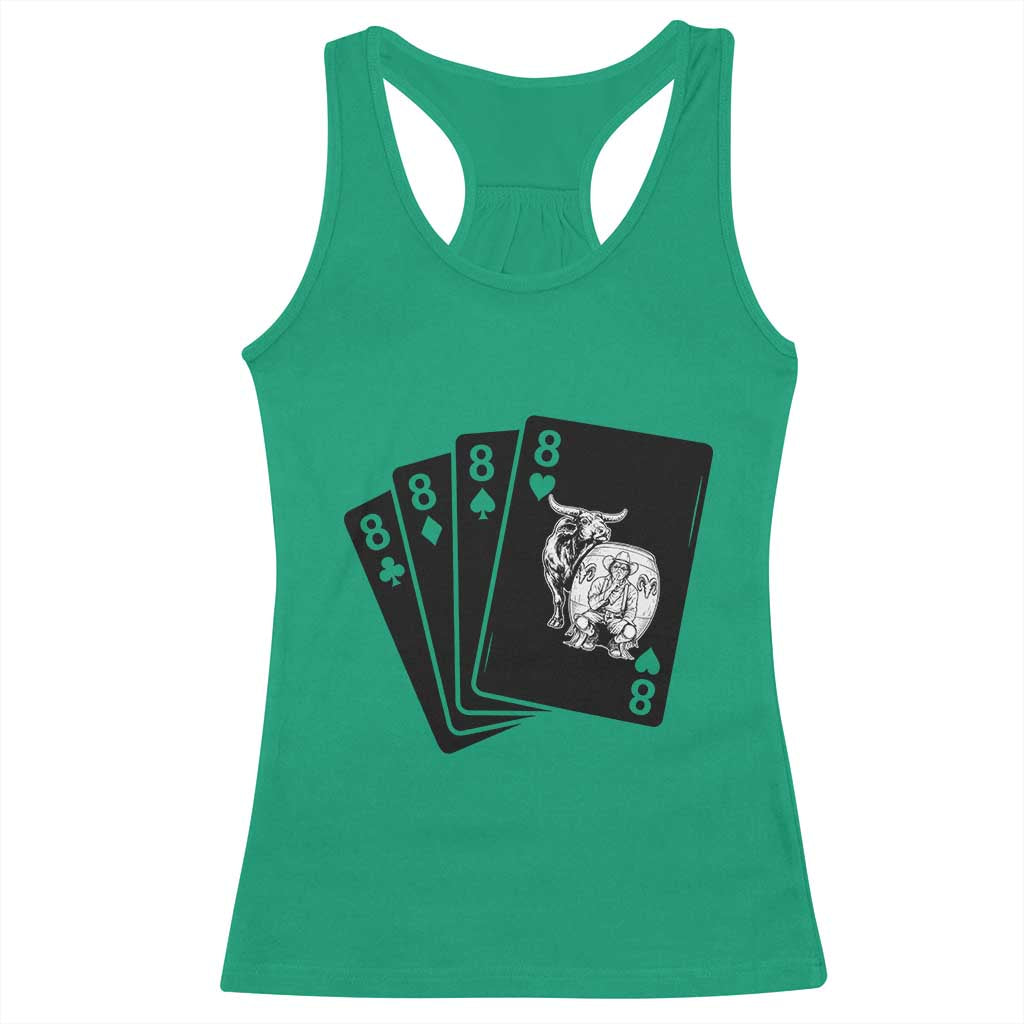 Funny Rodeo Clown Bull Western Playing Cards Poker Gift Racerback Tank Top