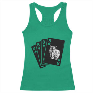 Funny Rodeo Clown Bull Western Playing Cards Poker Gift Racerback Tank Top