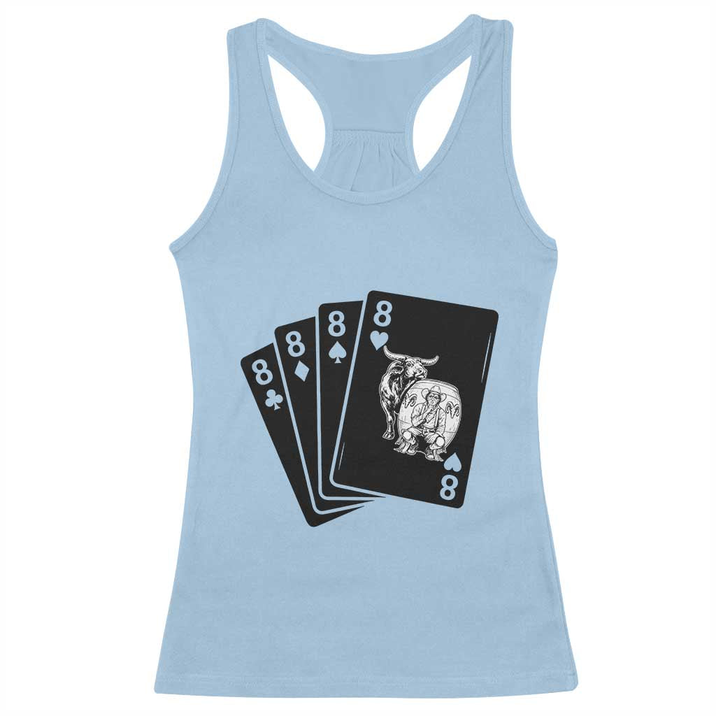Funny Rodeo Clown Bull Western Playing Cards Poker Gift Racerback Tank Top
