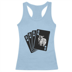Funny Rodeo Clown Bull Western Playing Cards Poker Gift Racerback Tank Top
