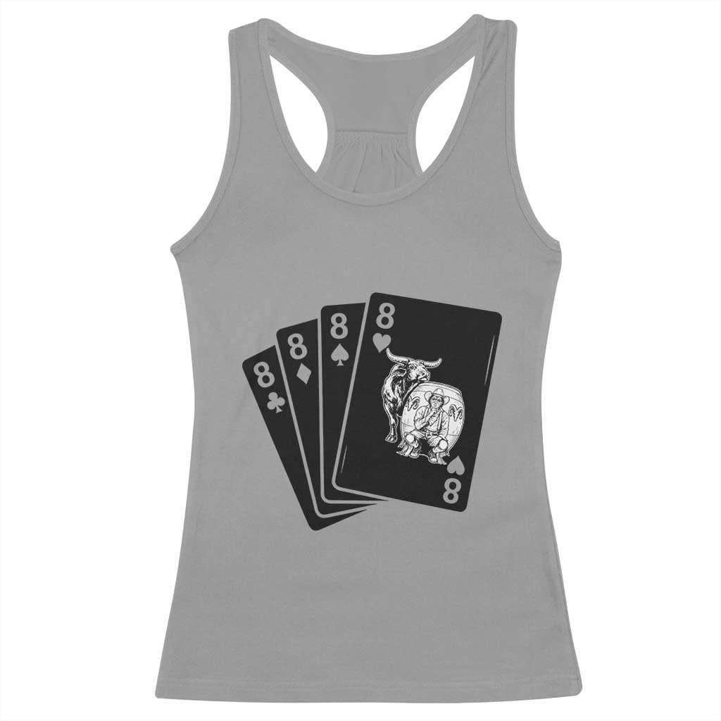 Funny Rodeo Clown Bull Western Playing Cards Poker Gift Racerback Tank Top