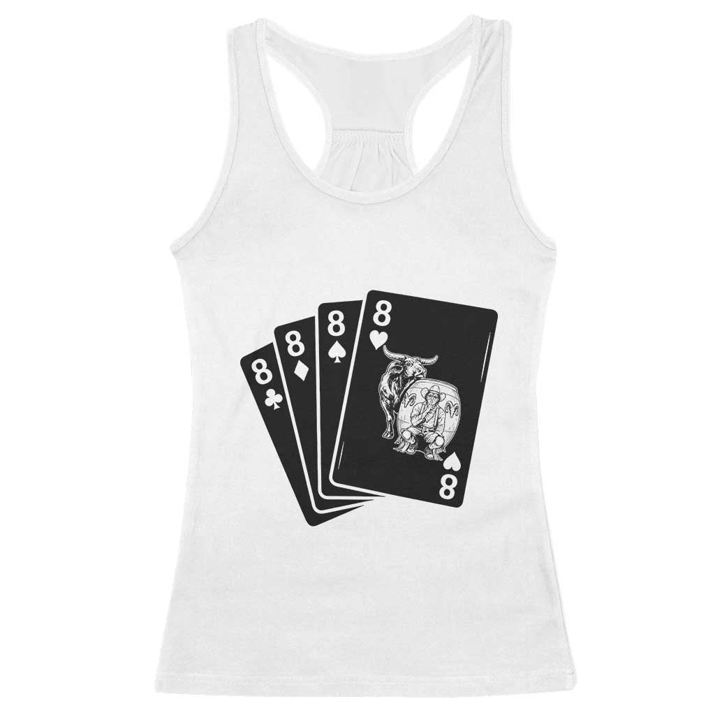 Funny Rodeo Clown Bull Western Playing Cards Poker Gift Racerback Tank Top