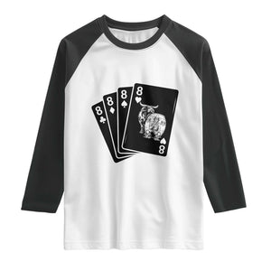 Funny Rodeo Clown Bull Western Playing Cards Poker Gift Raglan Shirt