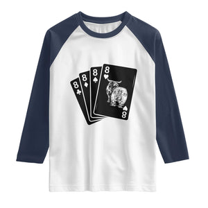 Funny Rodeo Clown Bull Western Playing Cards Poker Gift Raglan Shirt