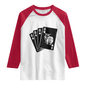 Funny Rodeo Clown Bull Western Playing Cards Poker Gift Raglan Shirt