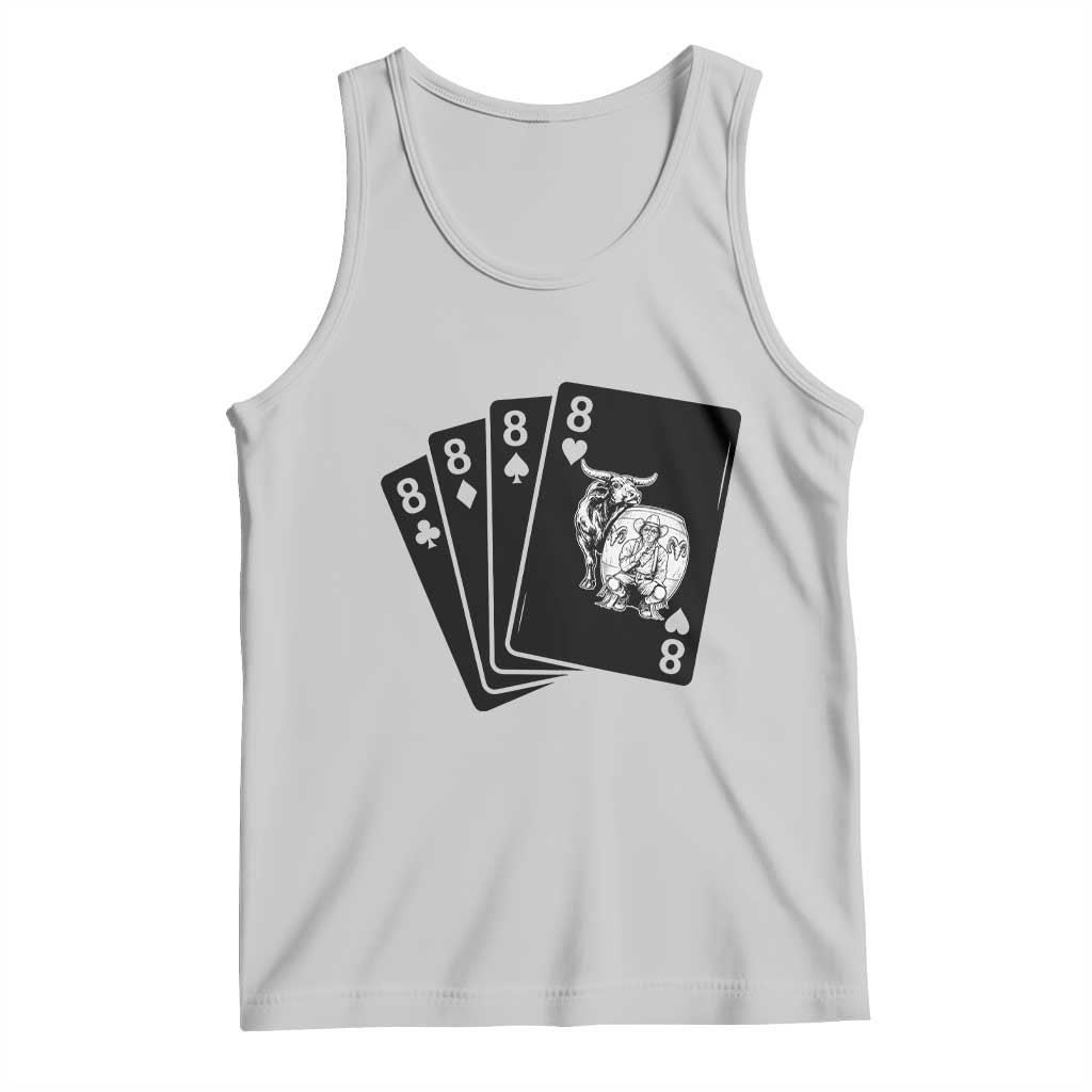 Funny Rodeo Clown Bull Western Playing Cards Poker Gift Tank Top