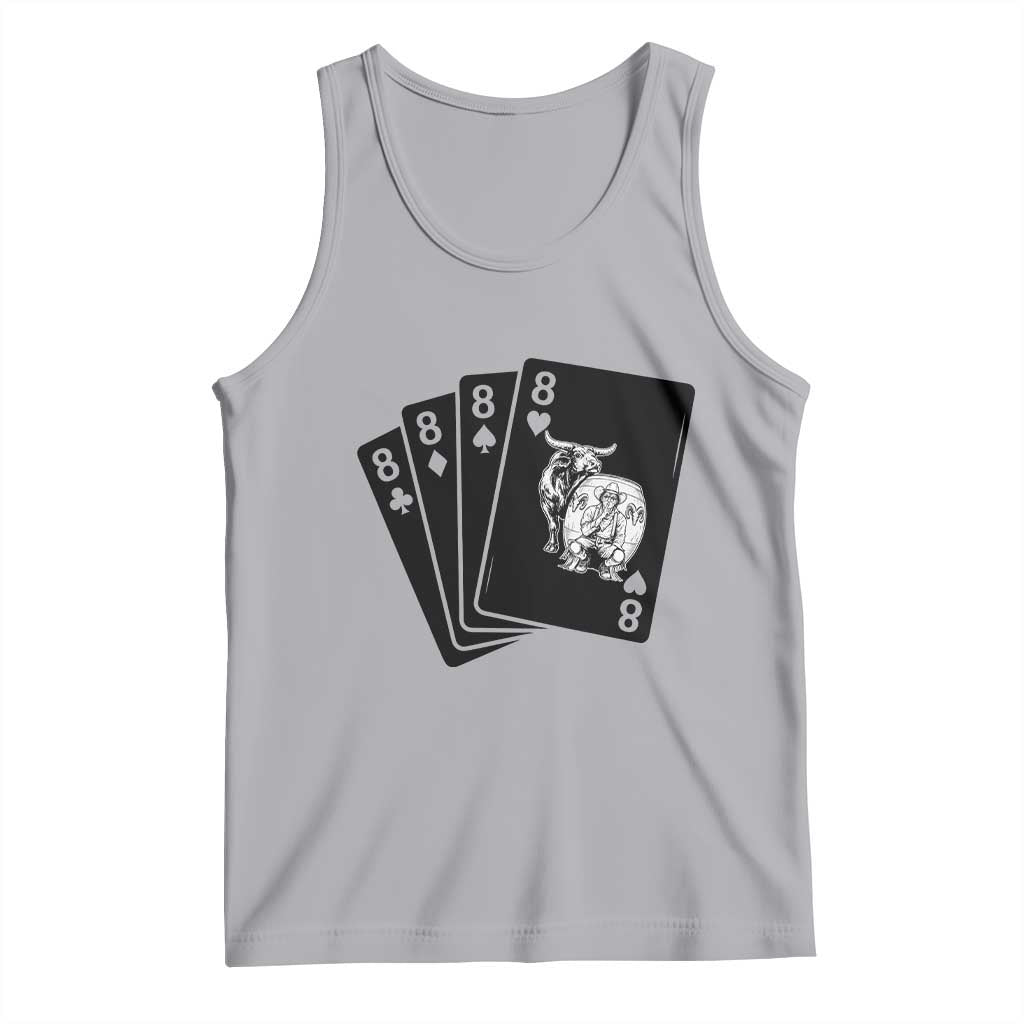 Funny Rodeo Clown Bull Western Playing Cards Poker Gift Tank Top