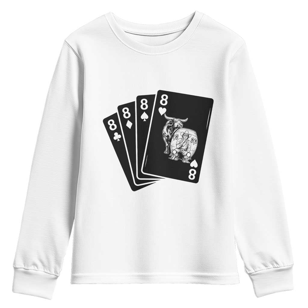 Funny Rodeo Clown Bull Western Playing Cards Poker Gift Youth Sweatshirt