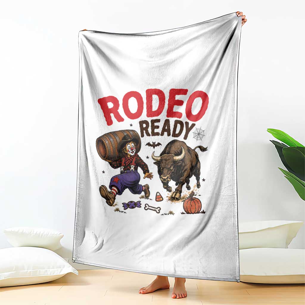 Rodeo Ready Clown Bull Chase Spooky Halloween Gift Throw Blanket
