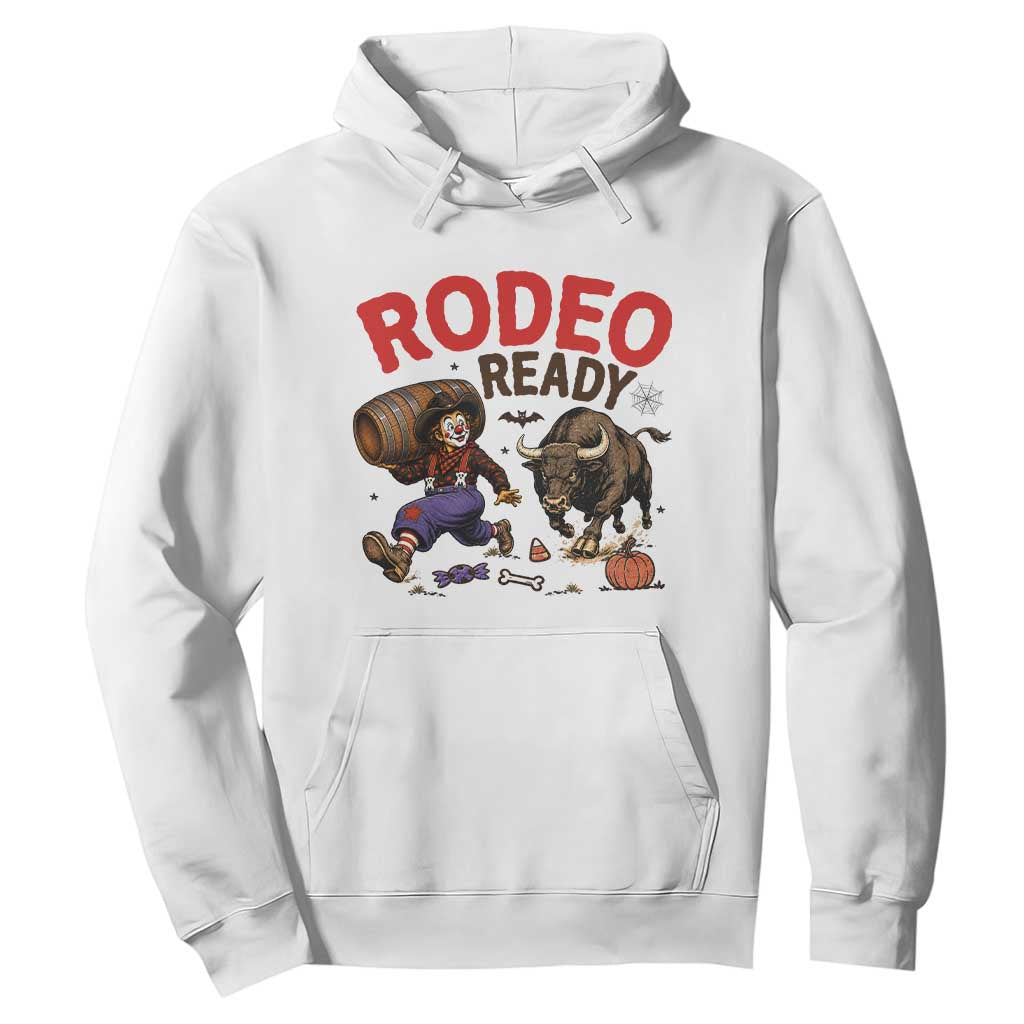 Rodeo Ready Clown Bull Chase Spooky Halloween Gift Hoodie