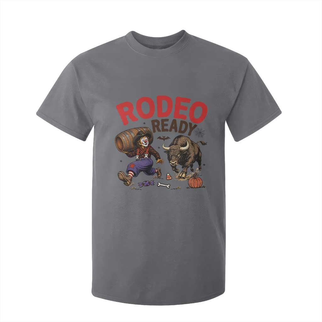 Rodeo Ready Clown Bull Chase Spooky Halloween Gift T Shirt For Kid